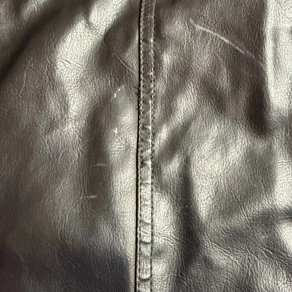 Levis Jacket Mens Faux Leather Moto Biker Sherpa Lined‎ Hooded Black L read